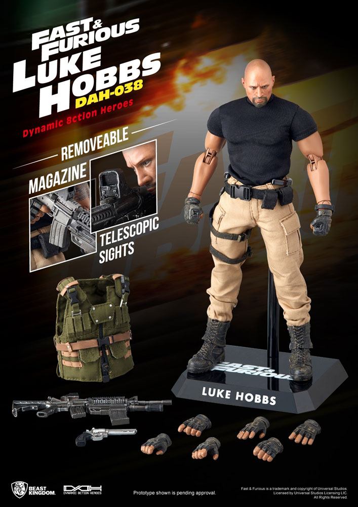 Fast & Furious Dynamic 8ction Heroes Action Figure 1/9 Scale Luke Hobbs