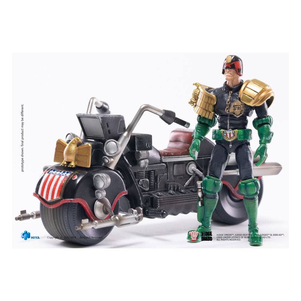 2000 AD Exquisite Mini Action Figure 1/18 Scale Judge Dredd & Lawmaster MK 2 Set