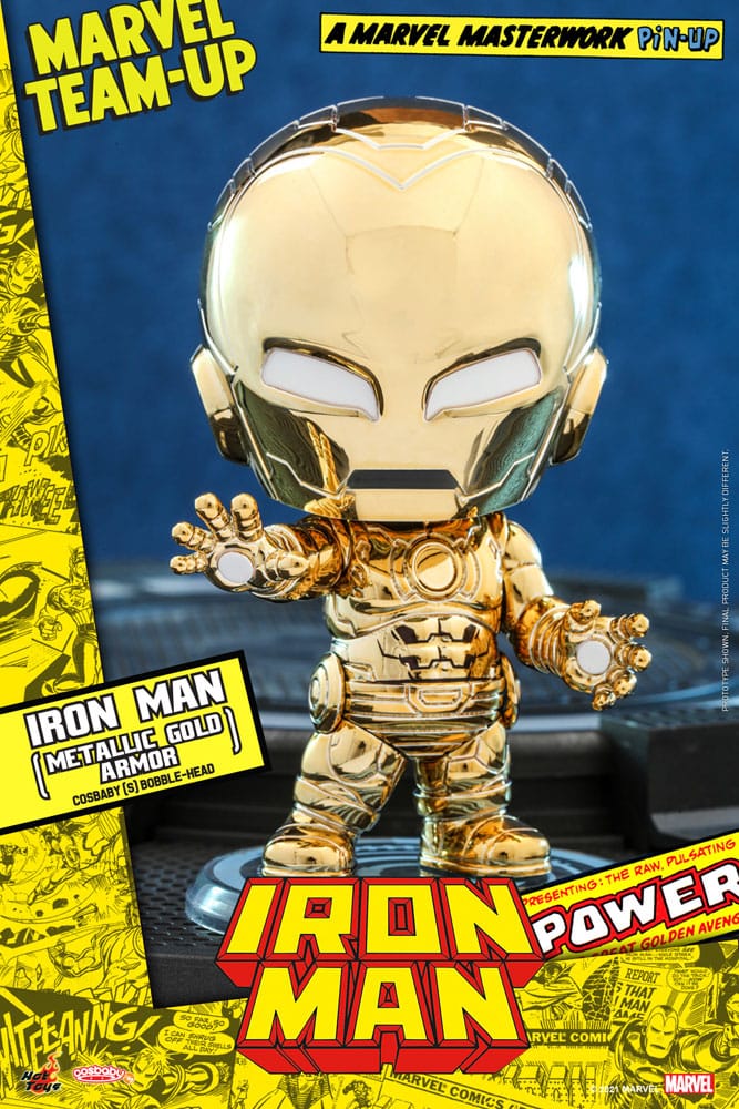 Marvel Comics Cosbaby Mini Figure Iron Man (Metallic Gold Armor)