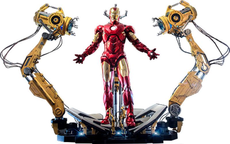Hot Toys Iron Man 2 Iron Man and Suit-Up Gantry 1/4 Scale Figure Set