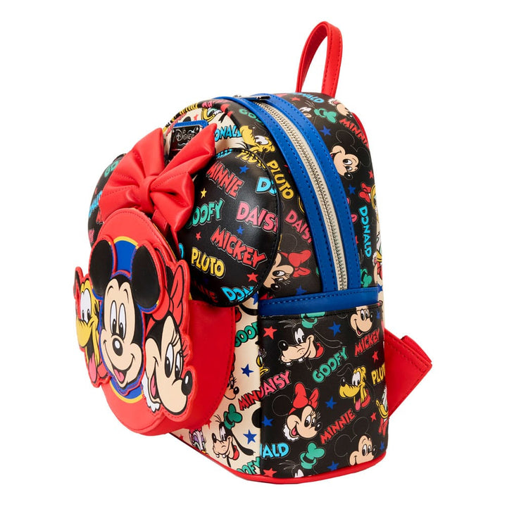 Mickey & Friends Classic All-Over Print Mini Loungefly Backpack With Ear Headband