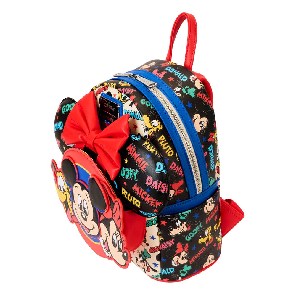 Mickey & Friends Classic All-Over Print Mini Loungefly Backpack With Ear Headband