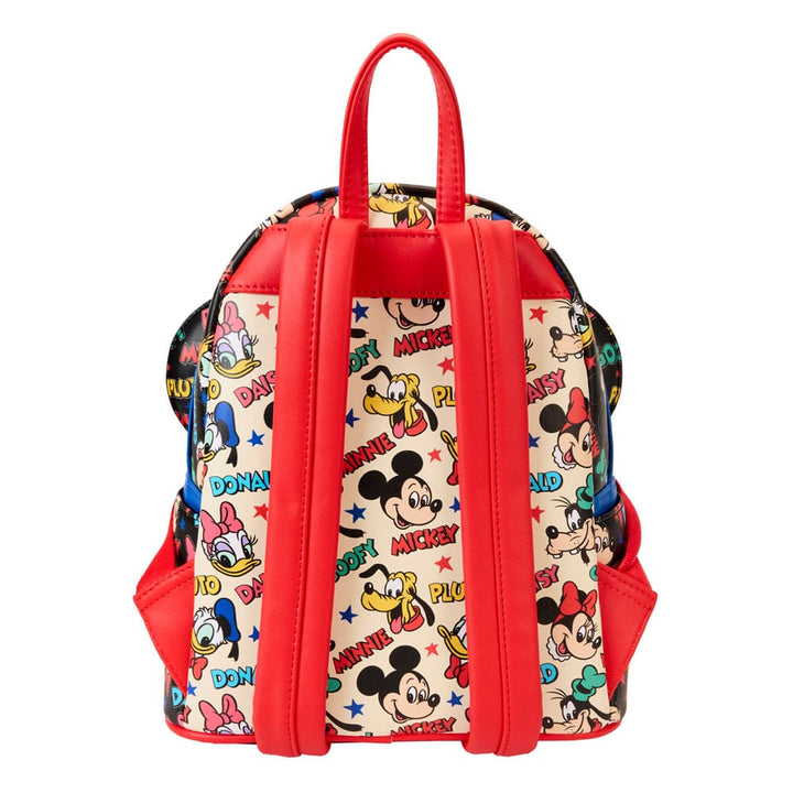 Mickey & Friends Classic All-Over Print Mini Loungefly Backpack With Ear Headband