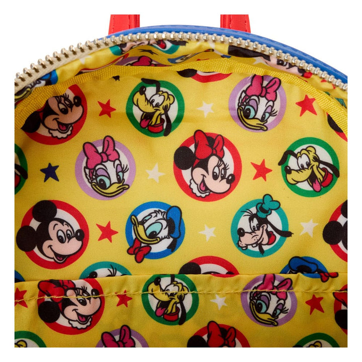 Mickey & Friends Classic All-Over Print Mini Loungefly Backpack With Ear Headband