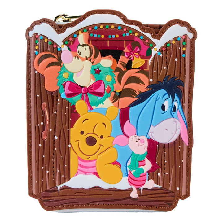 Loungefly Disney Winnie The Pooh Holiday Scene Pooh And Friends Zip Around Wallet