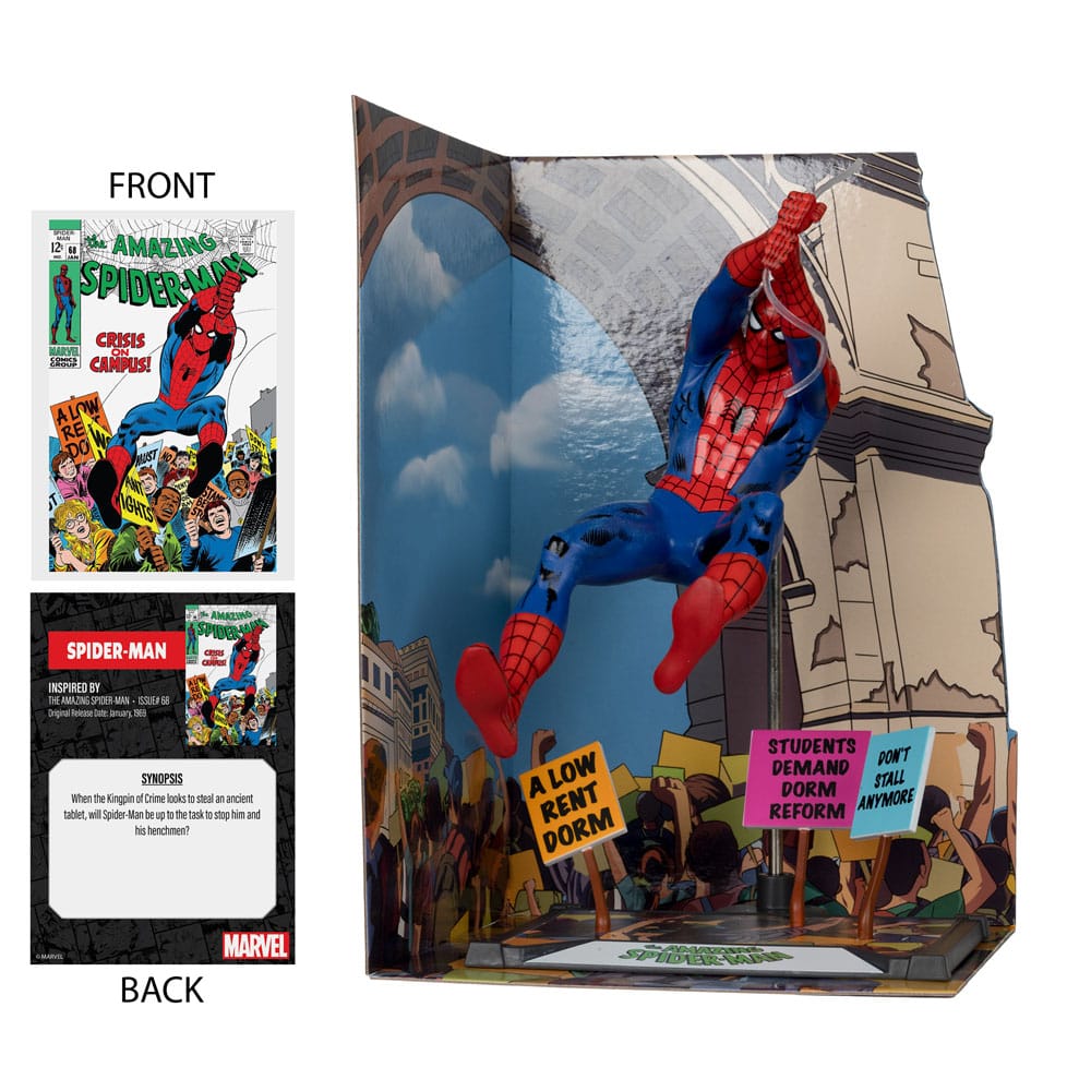 McFarlane Marvel Spider-Man 1:10th Scale Collectible with Scene Gold Label (The Amazing Spider-Man #68)