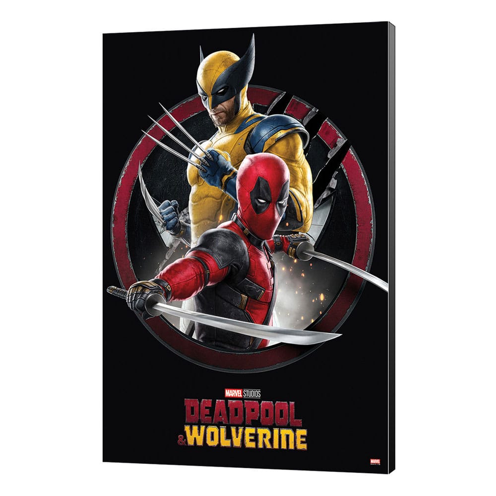 Official Marvel Deadpool & Wolverine #1 Action 35 x 50cm Wooden Wall Art
