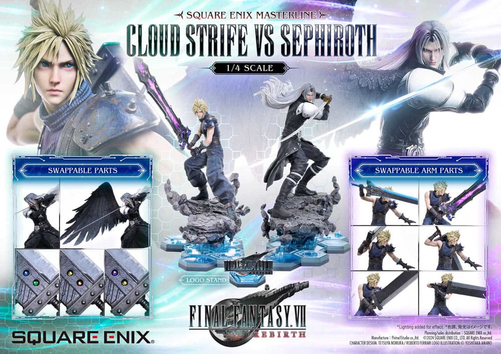 Final Fantasy VII Rebirth Square Enix Masterline Cloud Strife vs. Sephiroth 1/4 Scale Statue