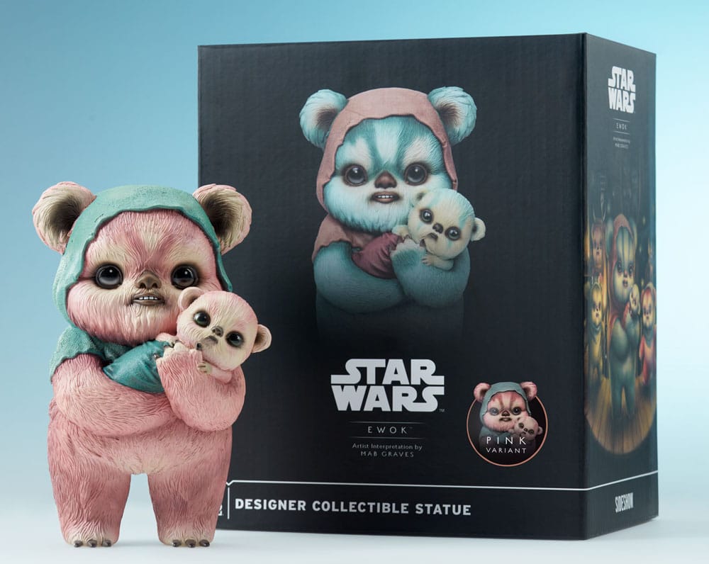 Sideshow Star Wars Designer Statue Pink Variant Ewok By Mab Graves