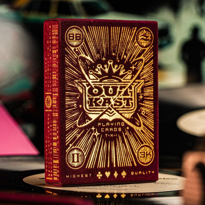 Outcast Red Velvet & Gold Playing Cards