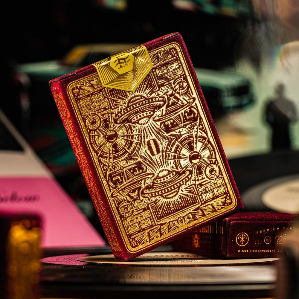 Outcast Red Velvet & Gold Playing Cards