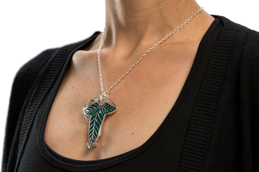 Weta Workshop The Lord of the Rings 1/1 Scale Elven Leaf Brooch & Chain (Sterling Silver) Replica