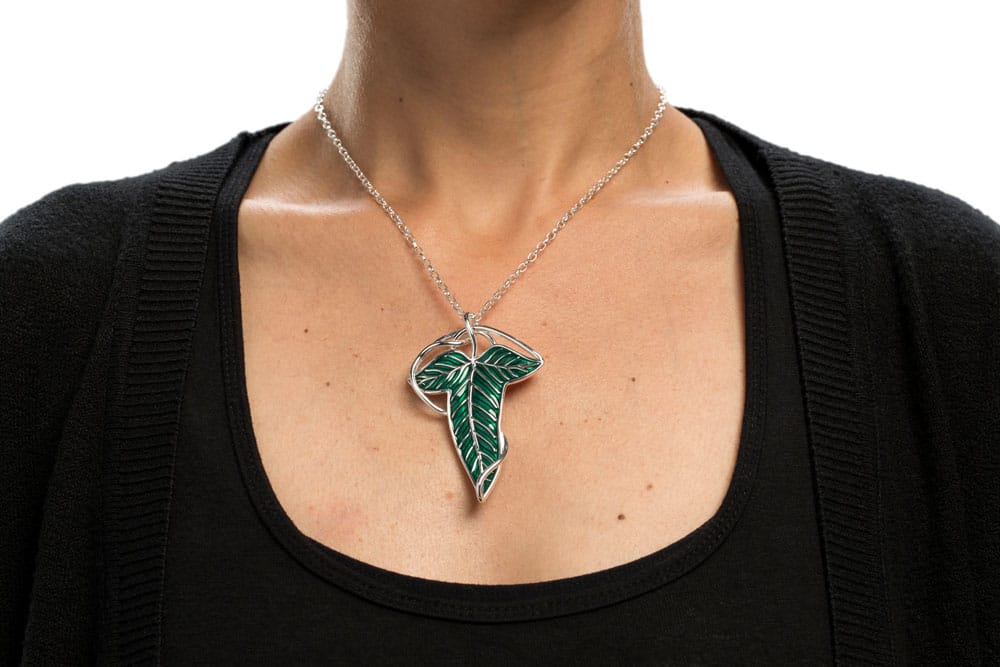 Weta Workshop The Lord of the Rings 1/1 Scale Elven Leaf Brooch & Chain (Sterling Silver) Replica