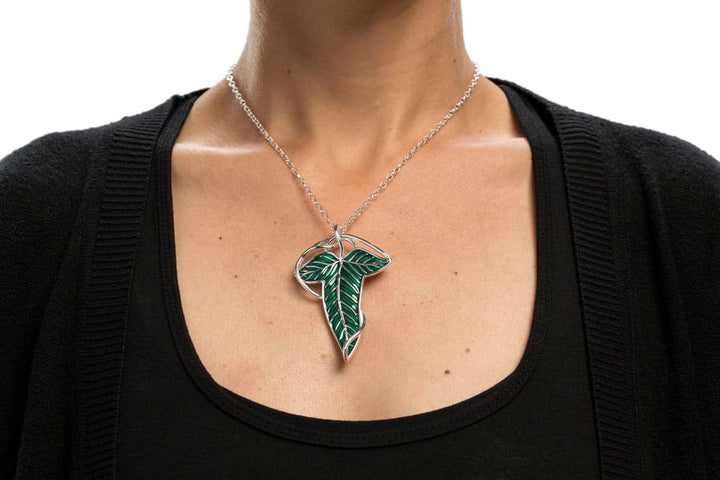 Weta Workshop The Lord of the Rings 1/1 Scale Elven Leaf Brooch & Chain (Sterling Silver) Replica