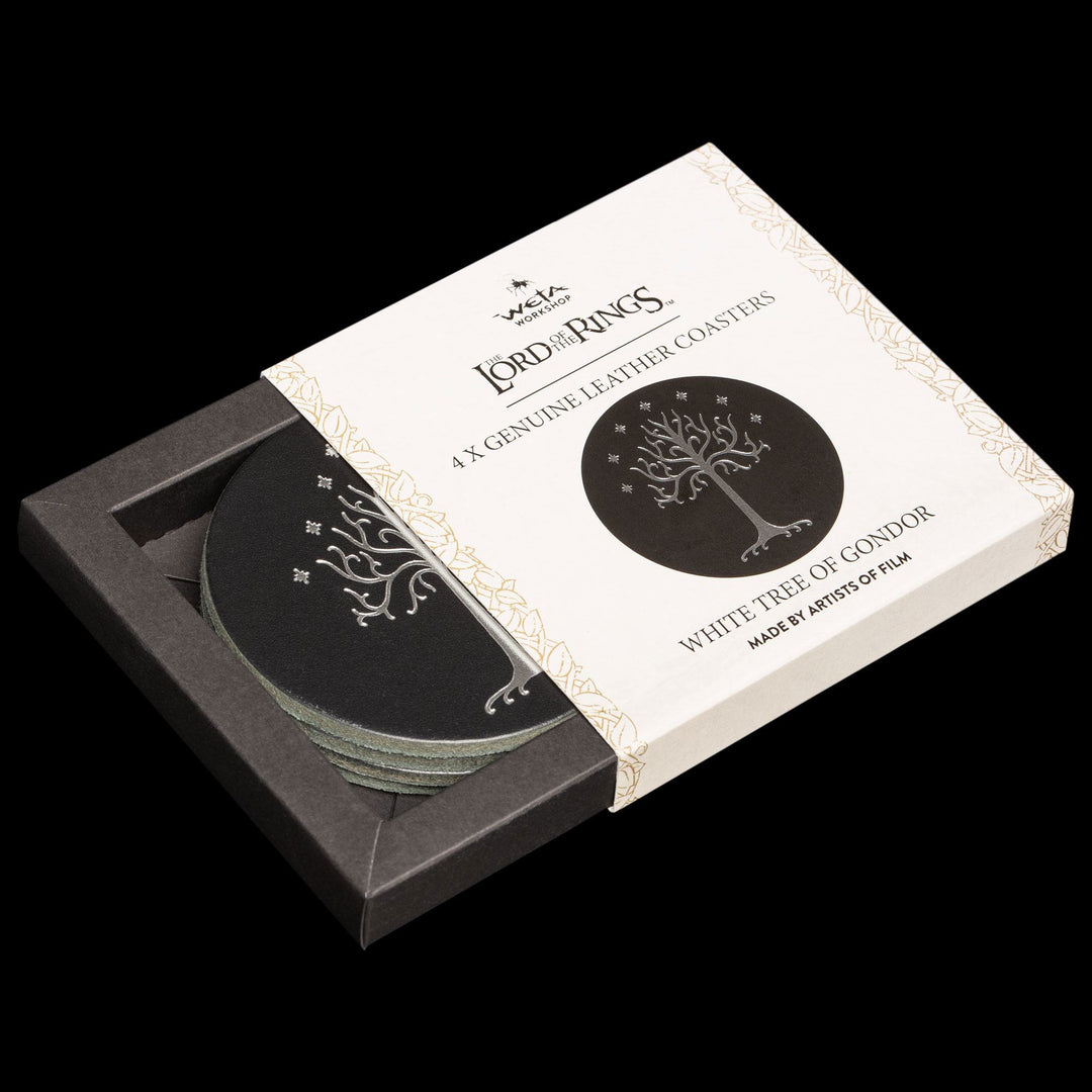 Weta Workshop The Lord of the Rings 4-Pack The White Tree Leather Coasters