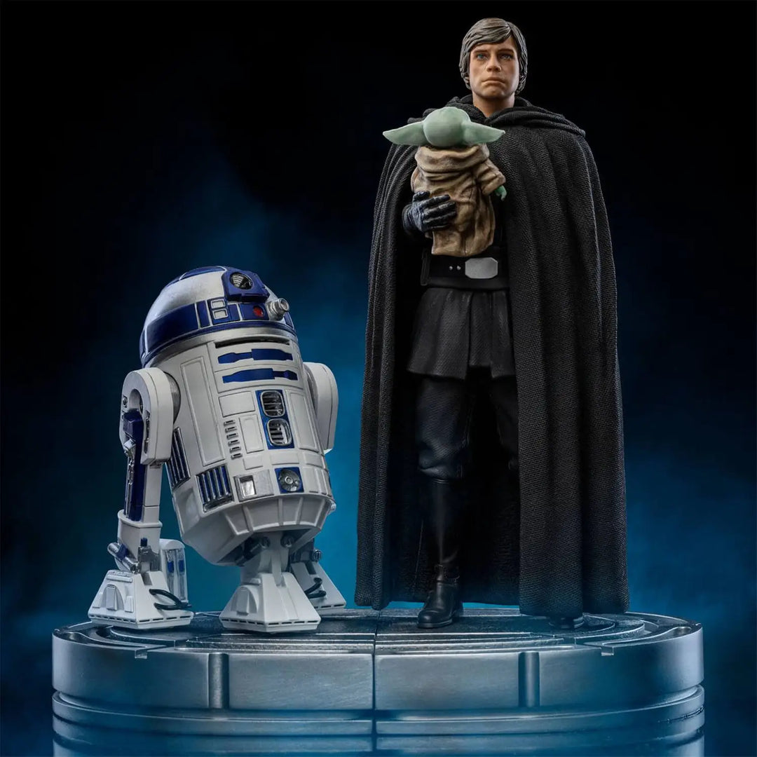 Iron Studios Star Wars The Mandalorian Luke Skywalker and Grogu 1/10 Art Scale Statue
