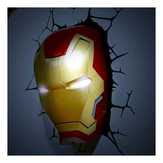 Marvel Iron Man Mask 3D Wall Light