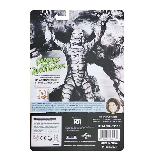 Universal Monsters Creature from the Black Lagoon (Black & White) 8" Mego Action Figure