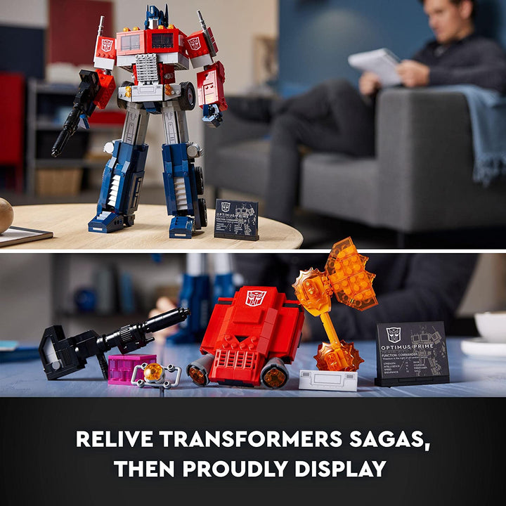 LEGO Icons 10302 Optimus Prime Transformers Robot Model Set