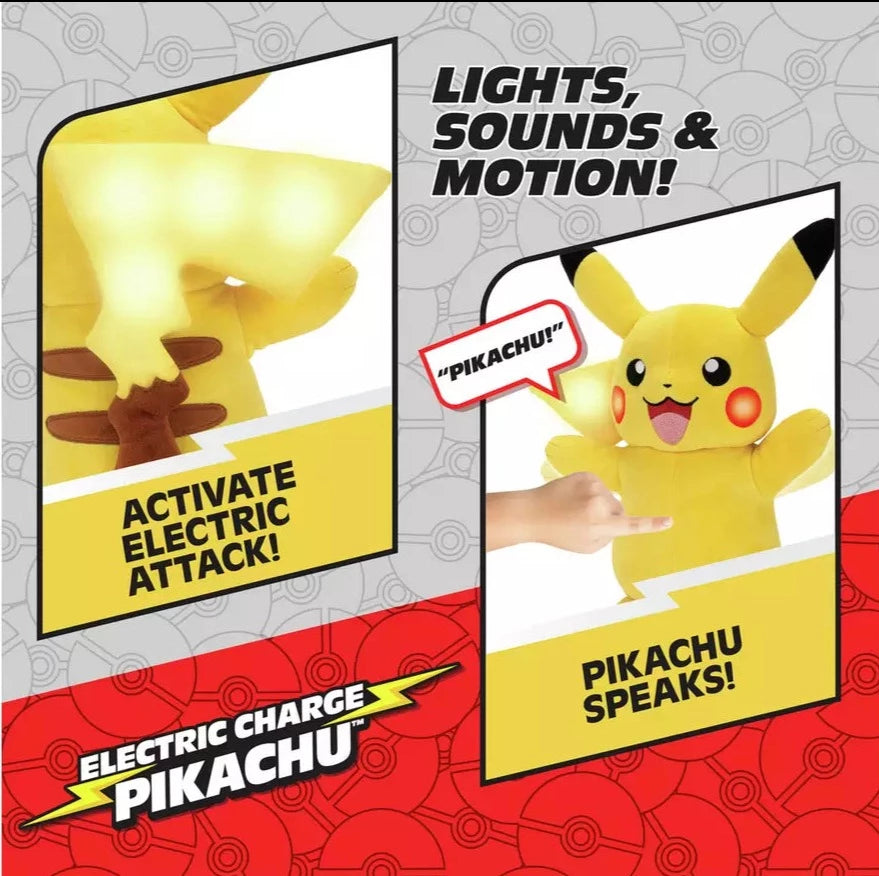 Pokémon Electric Charge Pikachu Interactive Plush