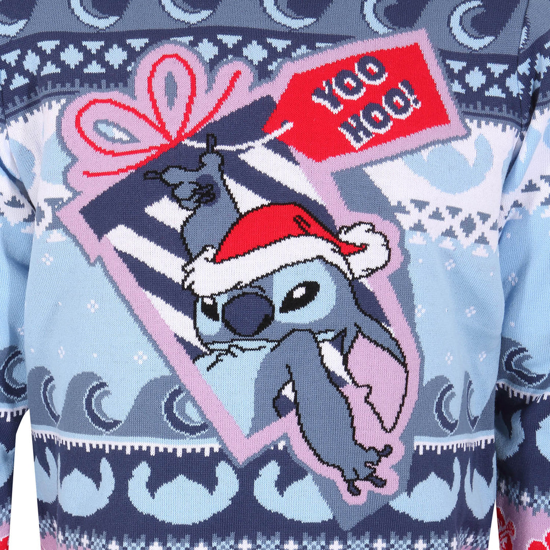 Official Disney Lilo And Stitch You Hoo Knitted Unisex Christmas Jumper