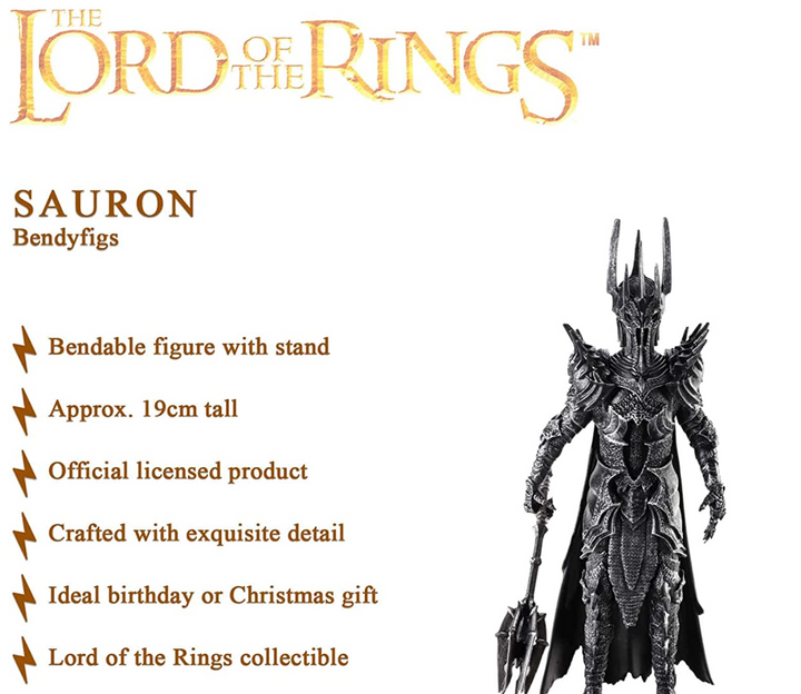 Official Lord of the Rings Sauron Bendyfigs Figure