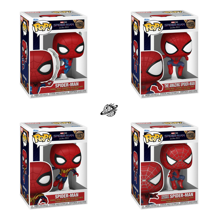 Spider Man No Way Home Funko Pop! Vinyl Figures Spider Man (4) Bundle
