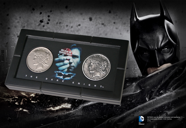 DC The Dark Knight Harvey Dent & Two-Face Coin Set Batman Prop Replica