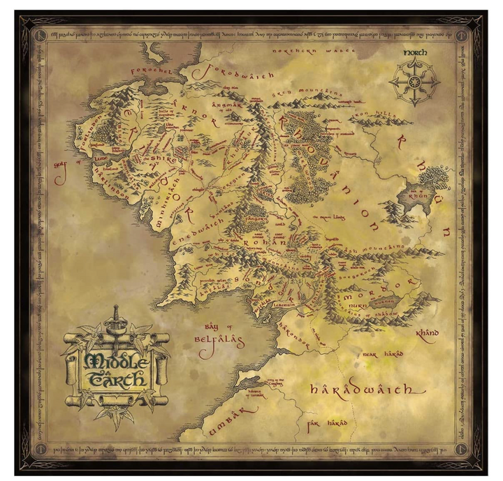 The Lord Of The Rings Middle Earth Map 1000 Piece Jigsaw Puzzle