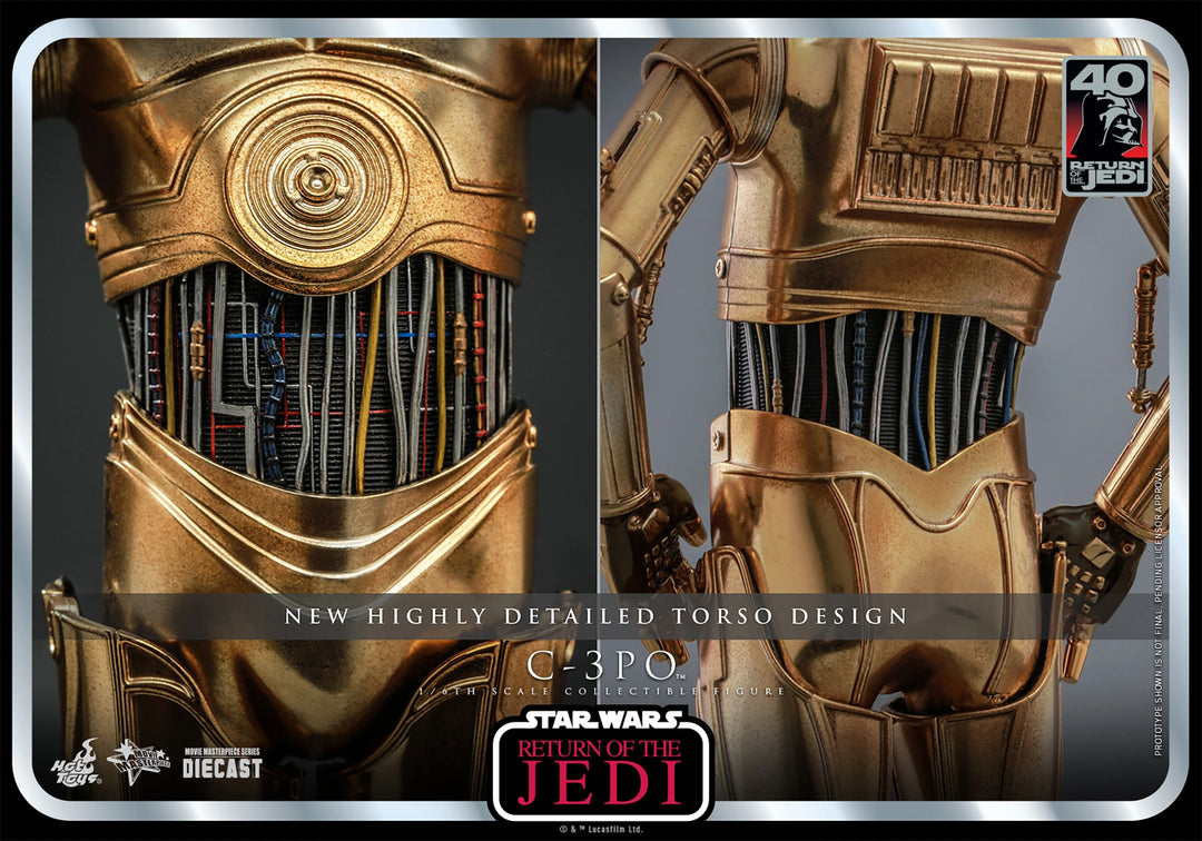 Hot Toys Star Wars Return of the Jedi 40th Anniversary 1/6th Scale C-3PO Figure