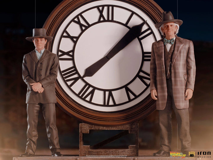 Iron Studios Back to the Future III Deluxe Art Scale Statue 1/10 Marty and Doc at the Clock