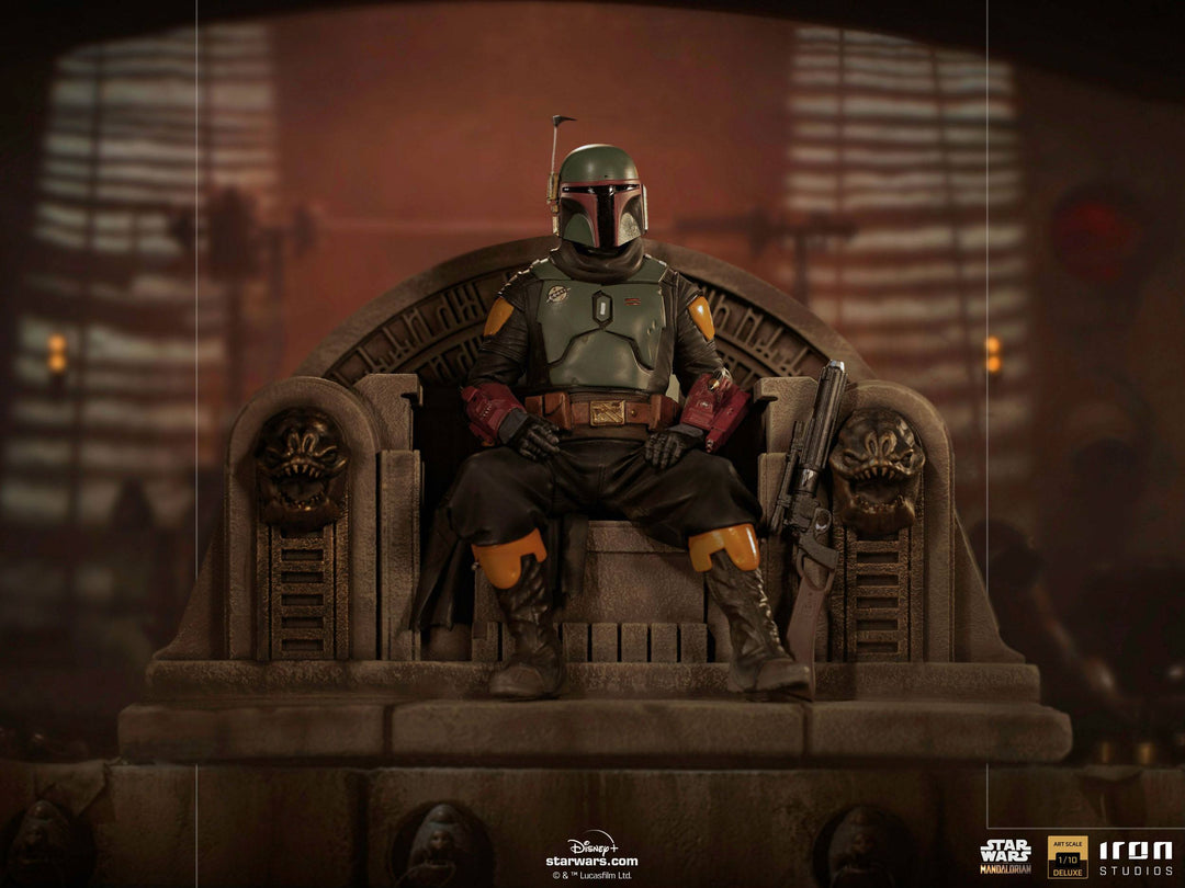 Iron Studios Star Wars The Mandalorian 1/10 Deluxe Art Scale Statue Boba Fett on Throne