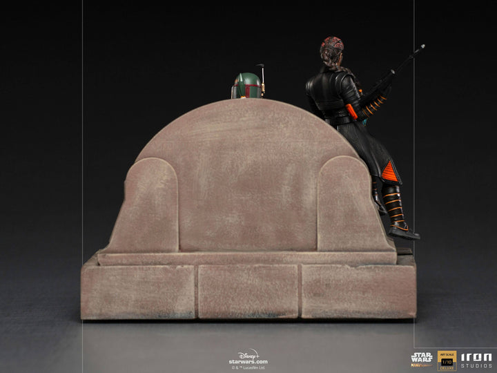 Iron Studios Star Wars The Mandalorian 1/10 Deluxe Art Scale Statue Boba Fett & Fennec on Throne