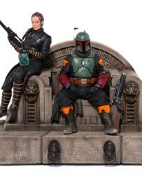 Iron Studios Star Wars The Mandalorian 1/10 Deluxe Art Scale Statue Boba Fett & Fennec on Throne