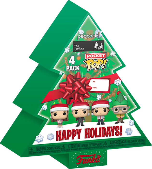 The Office 2022 Holiday Tree Box Infinity Collectables Exclusive Pocket Pop! Vinyl (4 Pack)