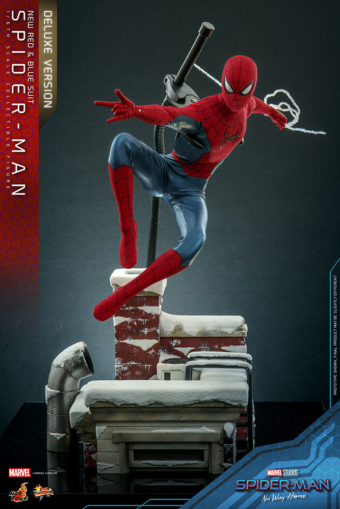 Hot Toys Spider-Man No Way Home 1/6 Scale (New Red and Blue Suit) Deluxe Spider Man