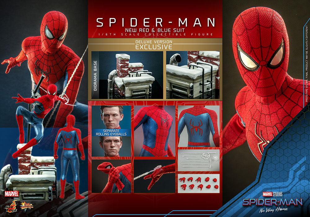 Hot Toys Spider-Man No Way Home 1/6 Scale (New Red and Blue Suit) Deluxe Spider Man